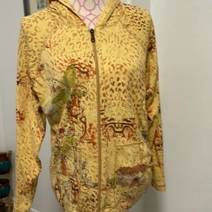 Vintage Chicos sweatshirt, type jacket, size medium jungle theme